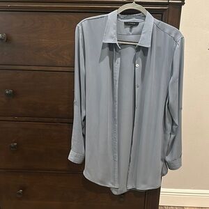 Ladie’s light blue/gray Button-Up Shirt